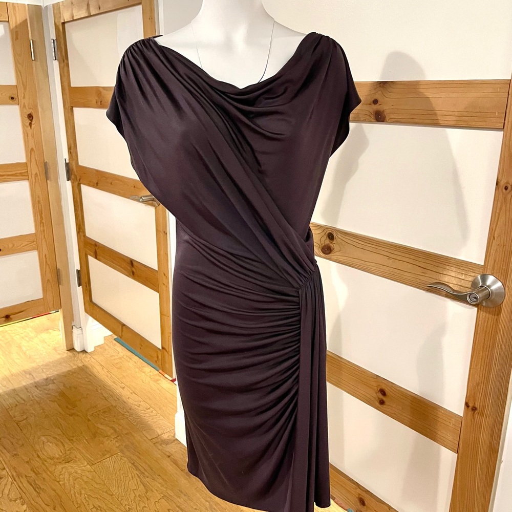 Foley Side Ruched Silk Dress - Picture 4 of 9